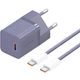 Сетевое зарядное устройство Baseus GaN5 Fast Charger(mini) 1C 30W + кабель Type-C to Type-C 100W 1m (P10110902523-00) Midnight Purple - изображение 1