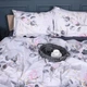 Простирадло MirSon Поплін 00-7 Pink Flowers Євро 200x220 см Сіре (2200009706790) - зображення 7