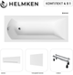 Ванна акриловая Helmken Vespera 140x70 см (2805F12B93) комплект 4 в 1: прямоугольная ванна, ножки, Белая фронтальная и боковая панель - изображение 12