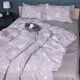 Простынь на резинке MirSon 80x190+25 см 00-3 Grey Dandelions поплин (2200009701757) - изображение 1