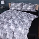 Простынь на резинке MirSon 90x190+25 см 00-8 Black Flowers поплин (2200009708107) - изображение 1