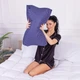 Подушка ортопедическая MirSon Стружка Memory №4140 Satin Stripe 30-0020 Smoky Blue 49х32х10.5 см (2200006423546) - изображение 1