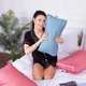 Подушка ортопедическая MirSon Стружка Memory №4213 Delicate satin 0845 Blue Wave Kiddy 50х29х8 см (2200006424284) - изображение 1