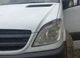 Вії на фари для Mercedes Sprinter W906 2006-2018 Прямий Капот, чорний глянець, пластик - зображення 7
