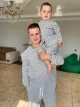 Дитяча піжама (сорочка і штани) з вареної бавовни у клітинку зі стійкою сіра 98 см - изображение 8