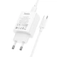 Зарядное устройство с быстрой зарядкой PD20W и кабелем Type-C 60W HOCO C143A Benefit |1Type-C, 1 м| Белый - изображение 5