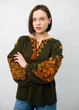 Вишиванка жіноча Narodnyy Butik Квітучий Сад хакі штапель вишивка охра 1017.1 44 - изображение 1