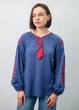 Вишиванка жіноча Narodnyy Butik Квітучий Сад індіго штапель вишивка фуксія 1017.1 44 - изображение 4