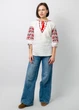 Вышиванка женская Narodnyy Butik Ломанная Ветка белый лен 1020 46 - изображение 4