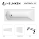 Ванна акриловая Helmken Vespera 160x70 см (06G4B20444) комплект 4 в 1: прямоугольная ванна, ножки, Белая фронтальная и боковая панель - изображение 12