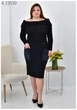 Женская юбка в рубчик большого размера UF-fashion МА-23530 60 черный - изображение 1