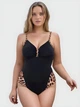 Жіночий купальник закрита спина Fuba 225282 чорний-коричневий 2XL - зображення 1