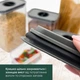 Набір із 5 контейнерів для зберігання продуктів із герметичними вакуумними кришками, 0.6 – 3 л, чорні - зображення 4