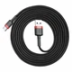 Кабель Baseus Cafule Cable USB to Type-C 3A 2m Black-Red (CATKLF-C91) - изображение 5