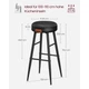 EKHO Collection - Барний стілець з поверхнею PU - Base Black / 51.6 x 51.6 x 76.2 см - зображення 7