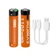 2 Акумулятора AAA Pujimax с USB Type-C 1100mWh + кабель, Orange (16213-2) - изображение 1