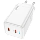 Зарядний мережевий пристрій Hoco 45W 2Type-C з функцією швидкої зарядки QC3.0+PD3.0 White - зображення 2
