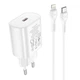 Комплект для быстрой зарядки Зарядное сетевое устройство Hoco N22 25W Type-C 3A QC3.0+PD3.0 + Кабель Type-C to Lightning 20W 1m White - изображение 3