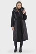 Жіночий однотонний пуховик casual з капюшоном і поясом, реглан рукав Basic (чорний, XL), 27642, 24920 - изображение 1