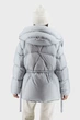 Жіночий зимовий пуховик casual з капюшоном і поясом Basic (блакитний, XL), 40418, 24527 - изображение 5