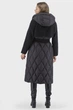 Жіночий однотонний пуховик casual з капюшоном і поясом, реглан рукав Basic (чорний, XL), 27642, 24920 - изображение 4