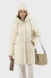 Жіночий зимовий пуховик casual з біопухом і капюшоном, молочний Snow Owl (молочний, L), 38708, 28519 - изображение 4