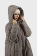 Жіночий зимовий пуховик з норковим хутром, чорний/бежевий, casual Basic (бежевий, 54), 37652, 27903 - изображение 6
