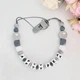 Именной держатель пустышки, для соски силиконовый для мальчика (серый с белым) - изображение 2