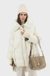 Жіночий оверсайз пуховик зимовий молочний з капюшоном casual Basic (молочний, S), 38794, 28709 - изображение 2