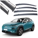 Дефлектори вікон вітровики Benke для Hyundai Kona 2019- Хром Молдинг Нержавіюча сталь 3D (BHYEN1823-W/S) - зображення 1
