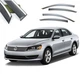 Дефлектори вікон вітровики Benke для Volkswagen Passat B7 / B8 Седан 2011- USA Хром Молдинг Із Нержавіючої Сталі 3D - изображение 1