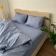 Комплект постельного белья LavSon Ранфорс Поплин Lux Двуспальный 180х220 (с простыней на резинке 160х200х25) Сизый - изображение 1