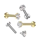 Серьга лабрет из титана для пирсинга губ, уха Spikes TIL053-16063-C с фианитом в форме сердца (1,2мм 6мм) - изображение 3