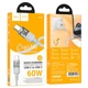 Кабель HOCO Spirit Type-C to Type-C transparent charging data cable U129 |60W/3A, 1.2M| black - изображение 5