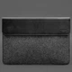 Чехол-конверт с клапаном кожа+фетр для MacBook 15" Черный Crazy Horse - изображение 5
