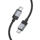 Кабель HOCO X110 Honorific charging data cable Type-C to Type-C 60W 3A 1m Black - зображення 2
