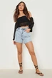 Кроп-топ с длинными рукавами в горошок Boohoo Черный (10382 S/42) - изображение 3