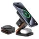 Беспроводное зарядное устройство 3в1 Bodasan MagSafe складная зарядка для AppleWatch/Airpods/iPhone Черная - изображение 2
