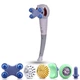 Ручной вибромассажер для всего тела 8в1 Magic Massager, вибрационный массажер с сменными насадками VMG-81-White/Blue - изображение 2