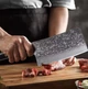 Японський ніж Santoku з дамаської сталі у подарунковій упаковці TURWHO BONE CHOPPER 7" універсальний (SKD11 Steel) - зображення 2