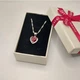 Кулон с цирконами "Рубиновое сердце" ювелирный сплав Xuping Jewelry покрытие серебро в сувенирной коробочке (16147) - изображение 3