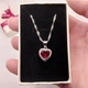 Кулон с цирконами "Рубиновое сердце" ювелирный сплав Xuping Jewelry покрытие серебро в сувенирной коробочке (16147) - изображение 5