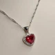 Кулон с цирконами "Рубиновое сердце" ювелирный сплав Xuping Jewelry покрытие серебро в сувенирной коробочке (16147) - изображение 8