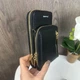 Женская мини сумочка клатч на плечо для телефона экокожа черная классическая мягкая без узоров - изображение 3