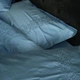 Комплект постільної білизни Cozy небесно-блакитний з вишитими гілками в тон Євро 200*220 см простирадло на резинці - изображение 4