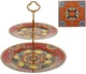 Фуршетна стійка Sicilia Ornamento (Орнамент) Ø27см і Ø19см, порцелянова 2-х ярусна фруктівниця (BD-149-030) - зображення 4
