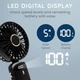 Вентилятор ручной с аккумулятором и дисплеем и ремешком Led Digital Display Fan N15 Black - изображение 3