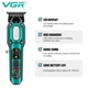 Тример для стрижки VGR V-900, 4 насадки, акумулятор 700 мА·год, 7000 об/хв, LED-дисплей, зелений - зображення 3