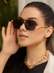 Солнцезащитные очки No Brand авиатор Celebrity с металлическим заушником леопардовые черные - изображение 4