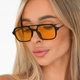 Солнцезащитные очки No Brand авиатор Celebrity с металлическим заушником желтые с черным - изображение 1